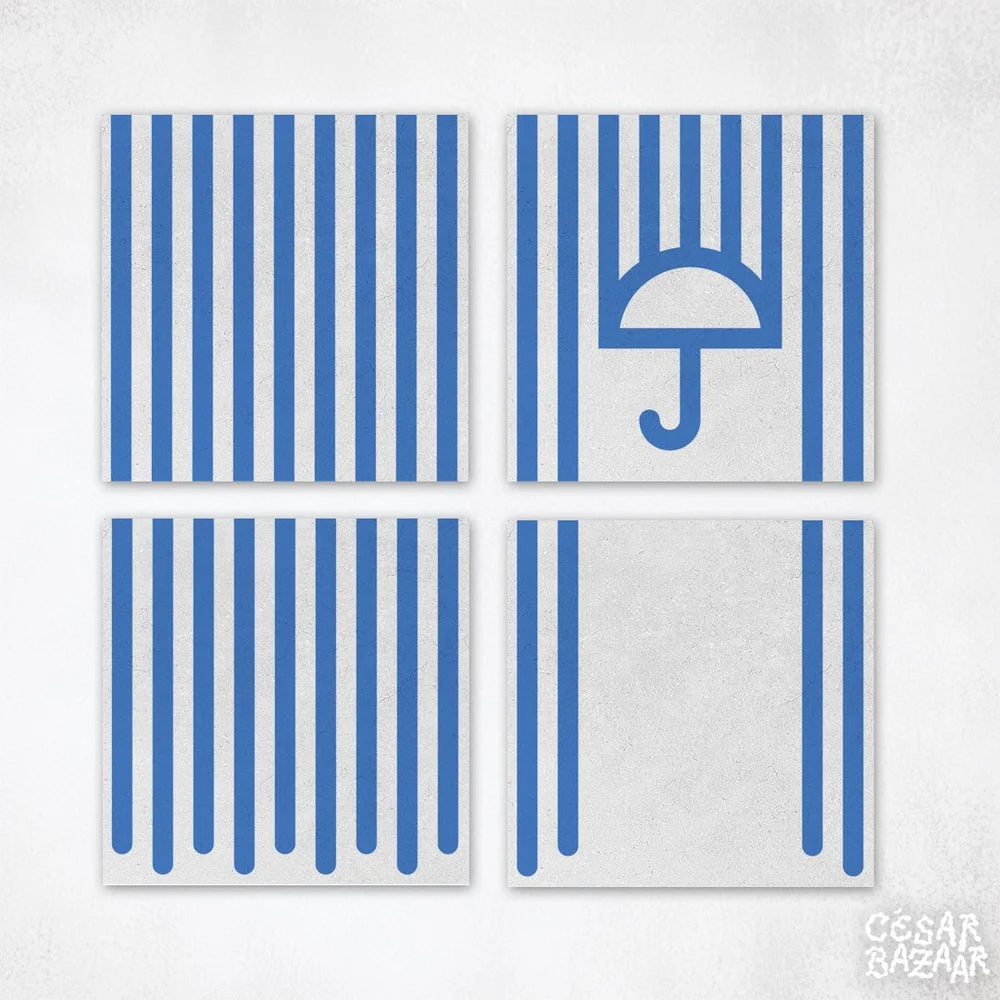 Il pleut - Carreau parapluie à l'unité - par Valgal